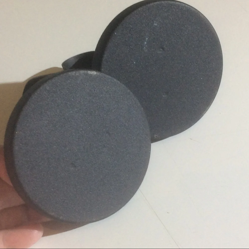 2 Black Metal Taper Holders + White Tall Candles